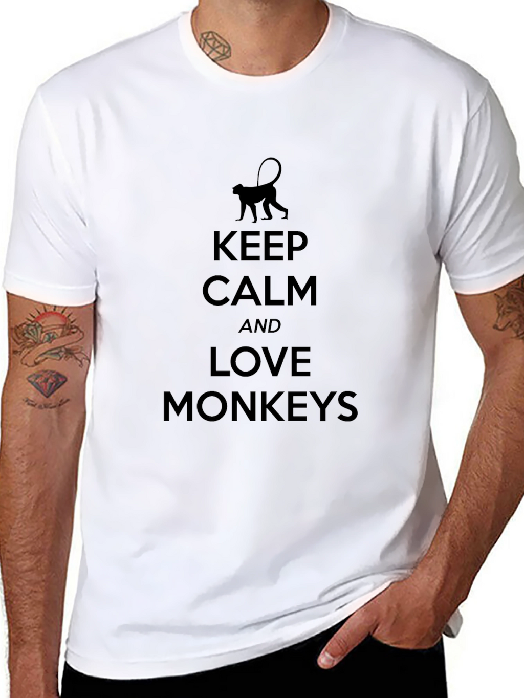 Keep Calm and Love Monkeys T-Shirt - Black