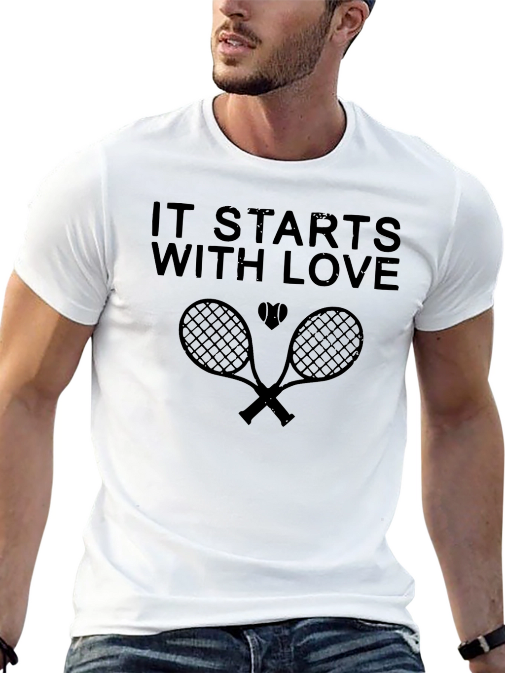 Tennis Love T-Shirt -  It Starts With Love Design