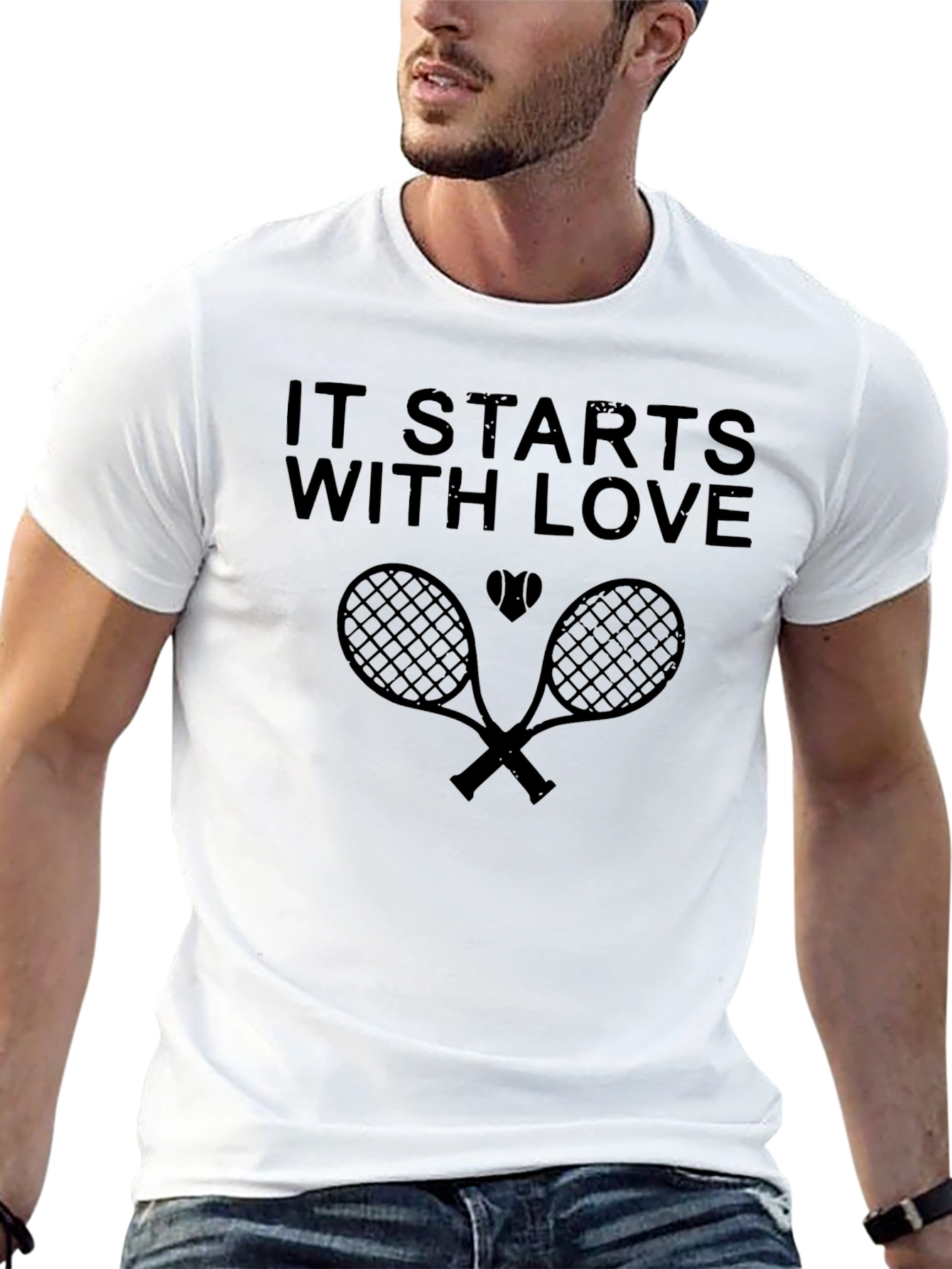 Tennis Love T-Shirt -  It Starts With Love Design