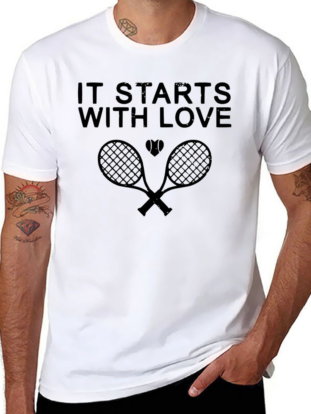 Tennis Love T-Shirt -  It Starts With Love Design