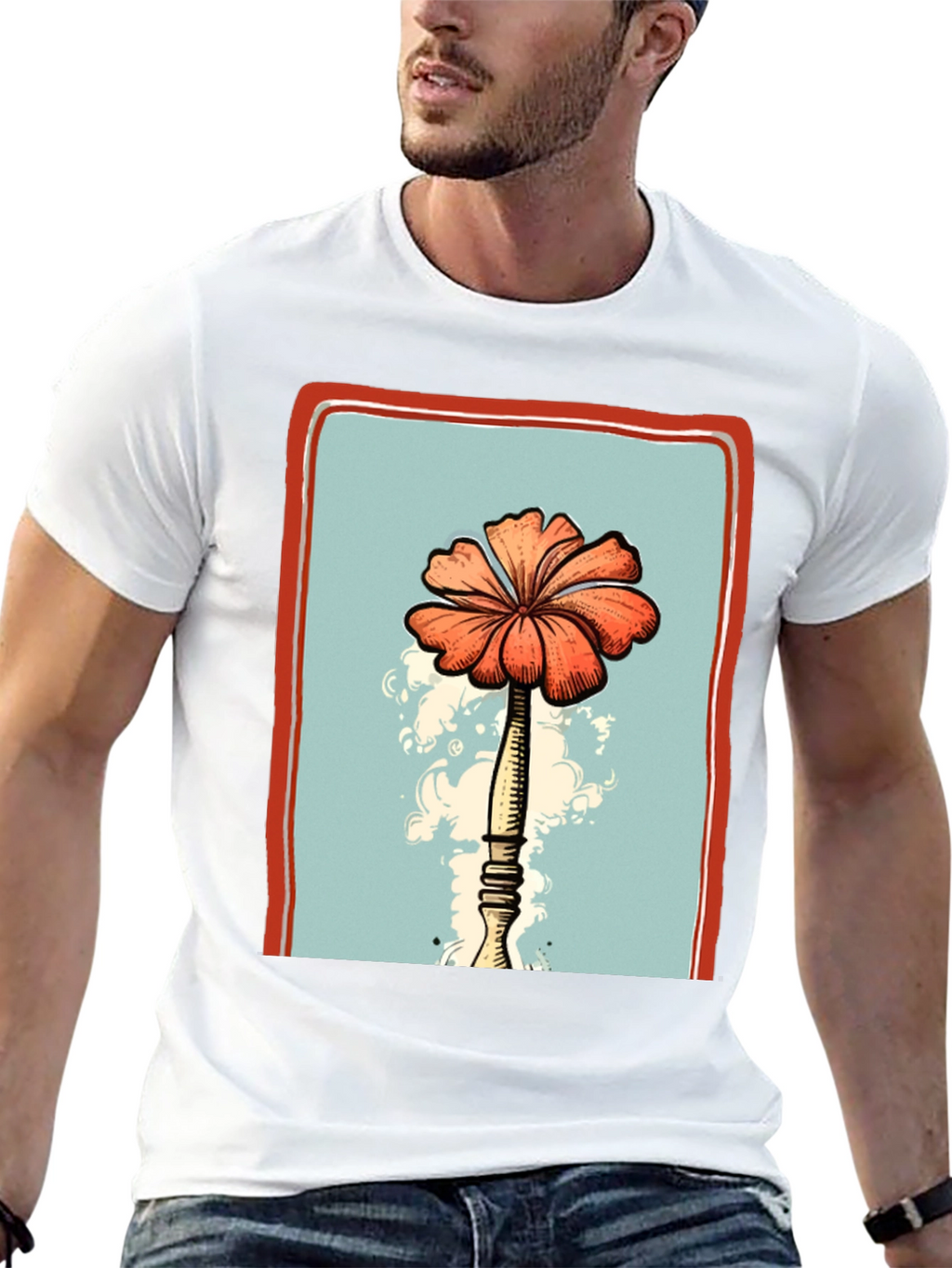 Floral Print Graphic T-Shirt - Unique Design