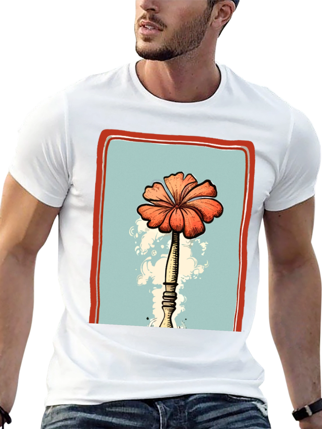 Floral Print Graphic T-Shirt - Unique Design