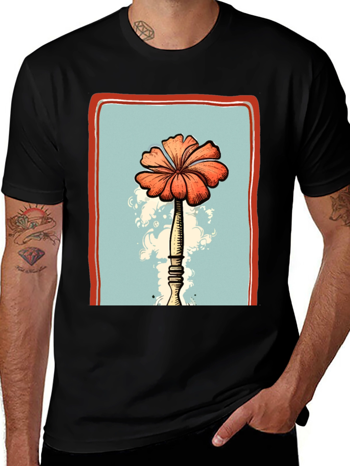 Floral Print Graphic T-Shirt - Unique Design
