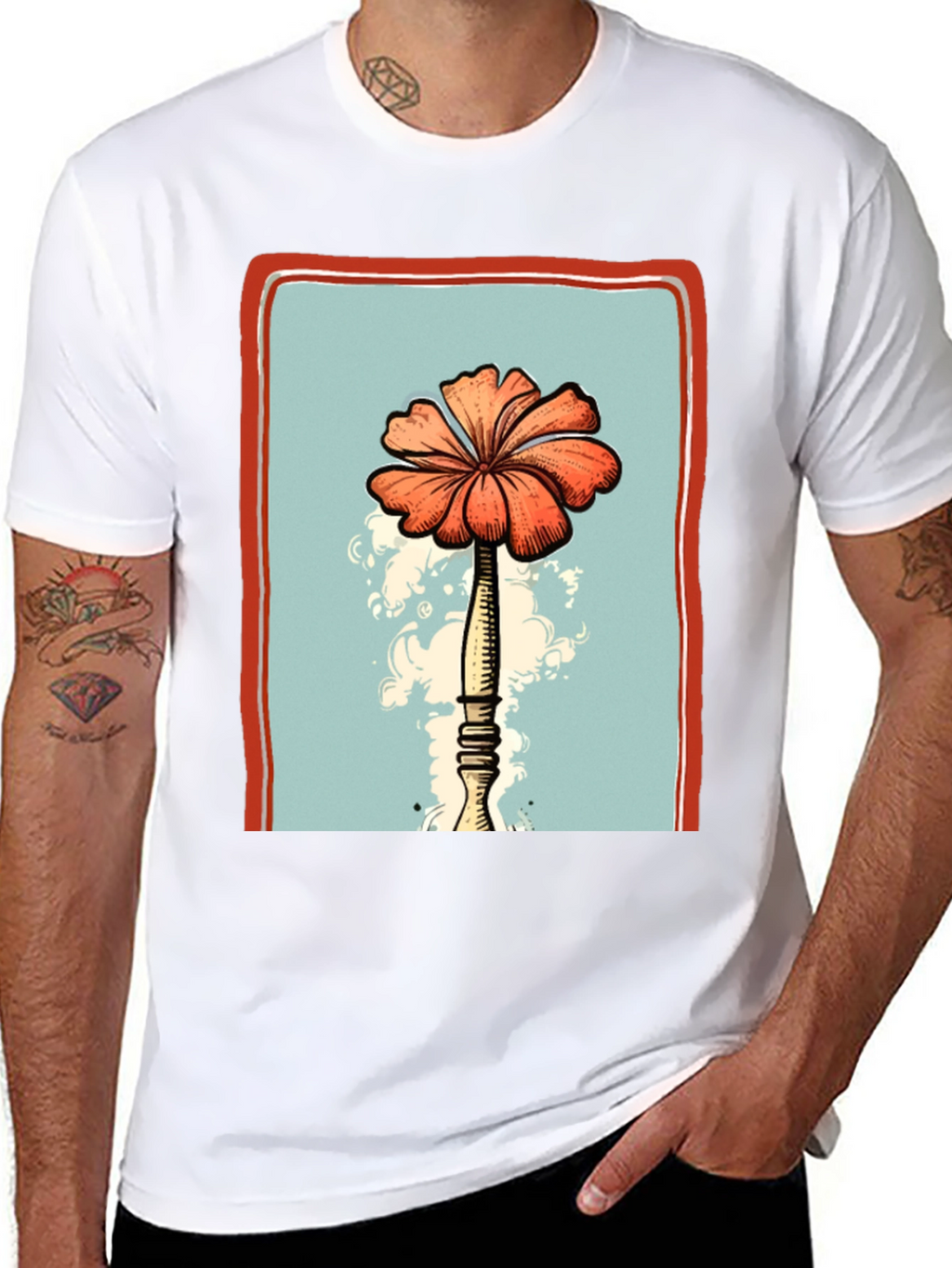 Floral Print Graphic T-Shirt - Unique Design