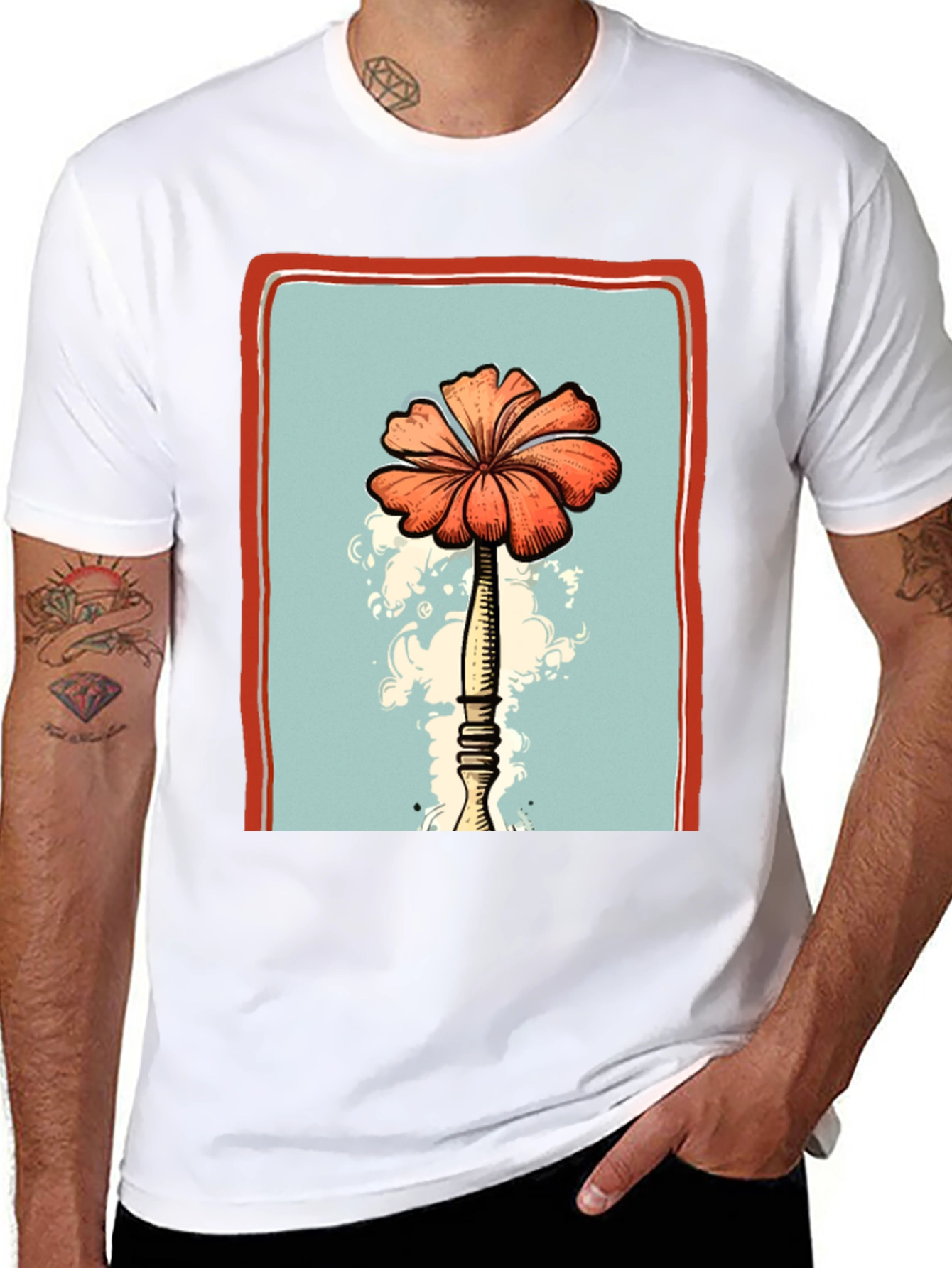 Floral Print Graphic T-Shirt - Unique Design