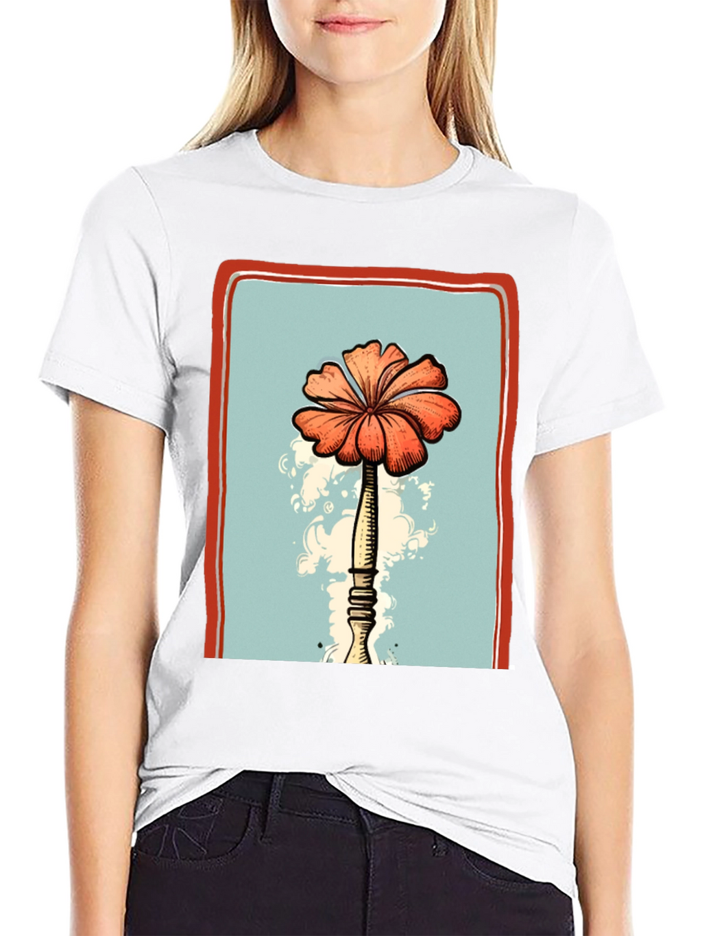Floral Print Graphic T-Shirt - Unique Design