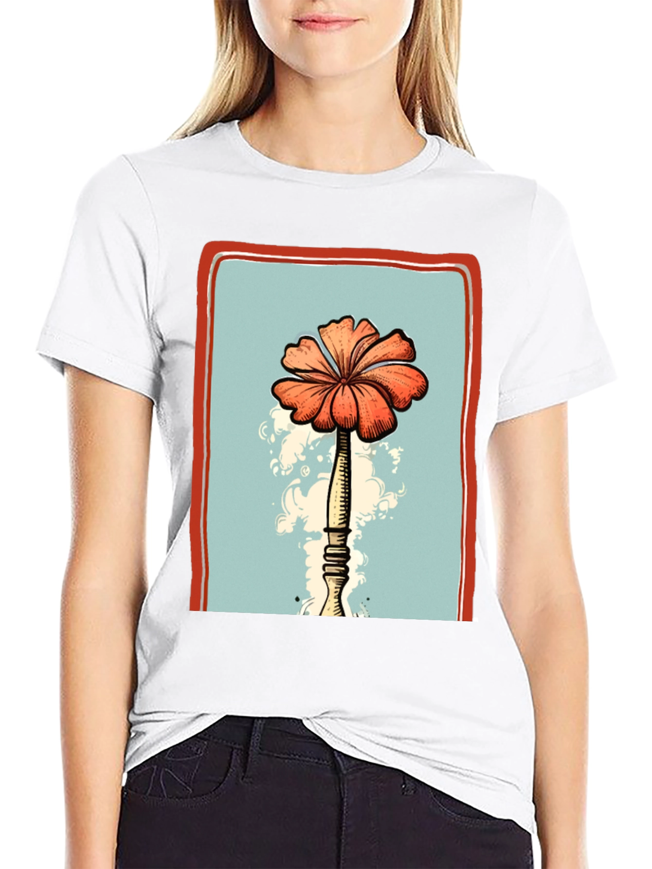 Floral Print Graphic T-Shirt - Unique Design