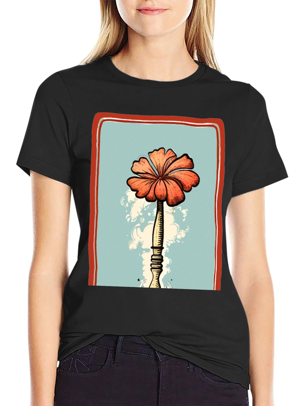 Floral Print Graphic T-Shirt - Unique Design