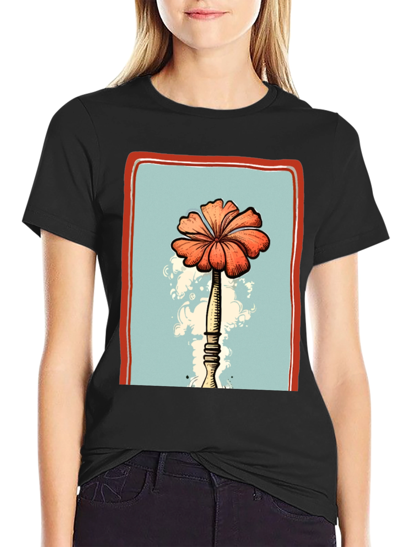 Floral Print Graphic T-Shirt - Unique Design