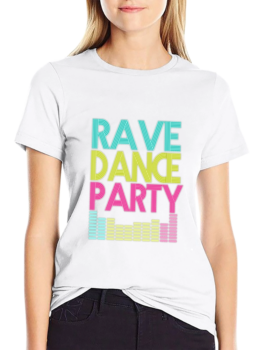 Rave Dance Party Graphic T-Shirt - Black