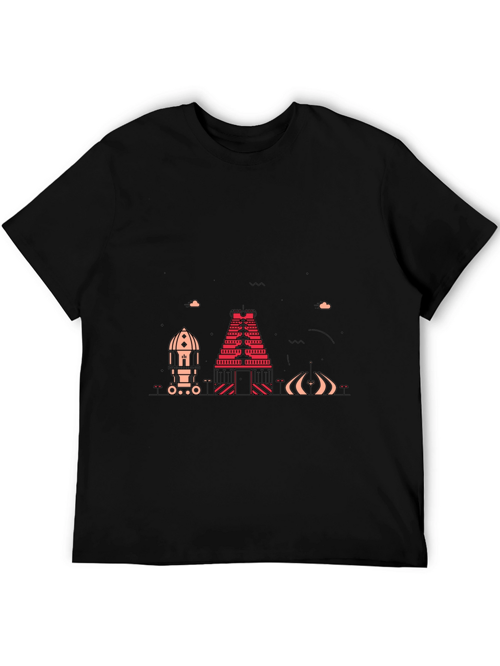 Modern Graphic Tee - Chennai Temple Design