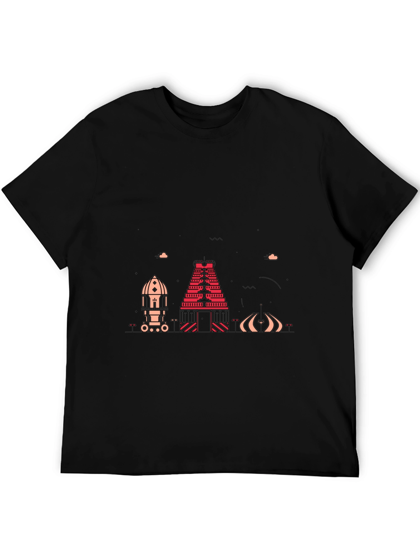 Modern Graphic Tee - Chennai Temple Design