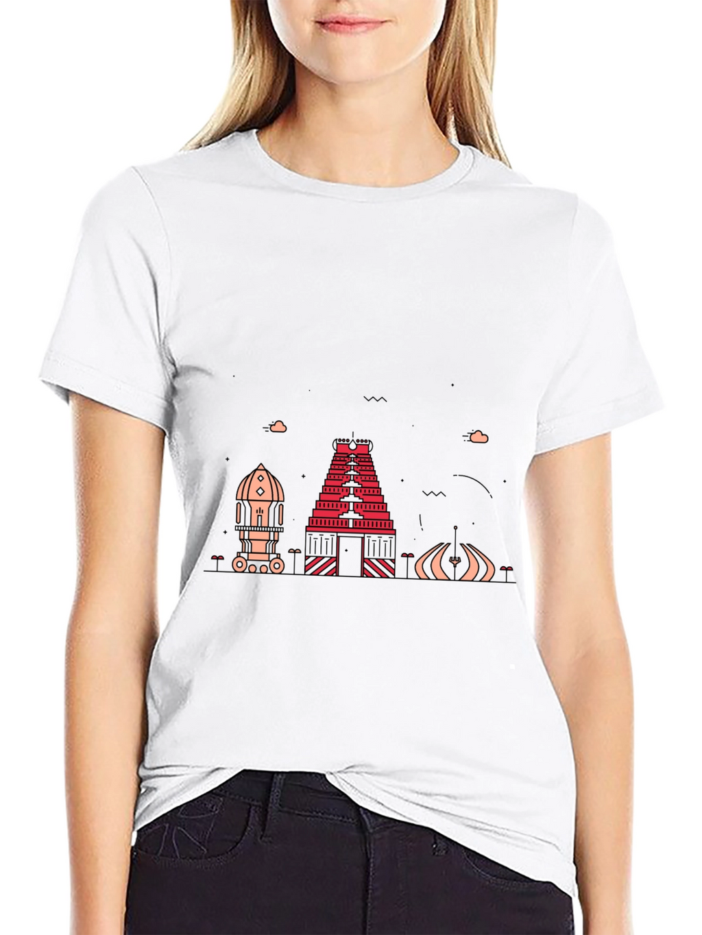 Modern Graphic Tee - Chennai Temple Design