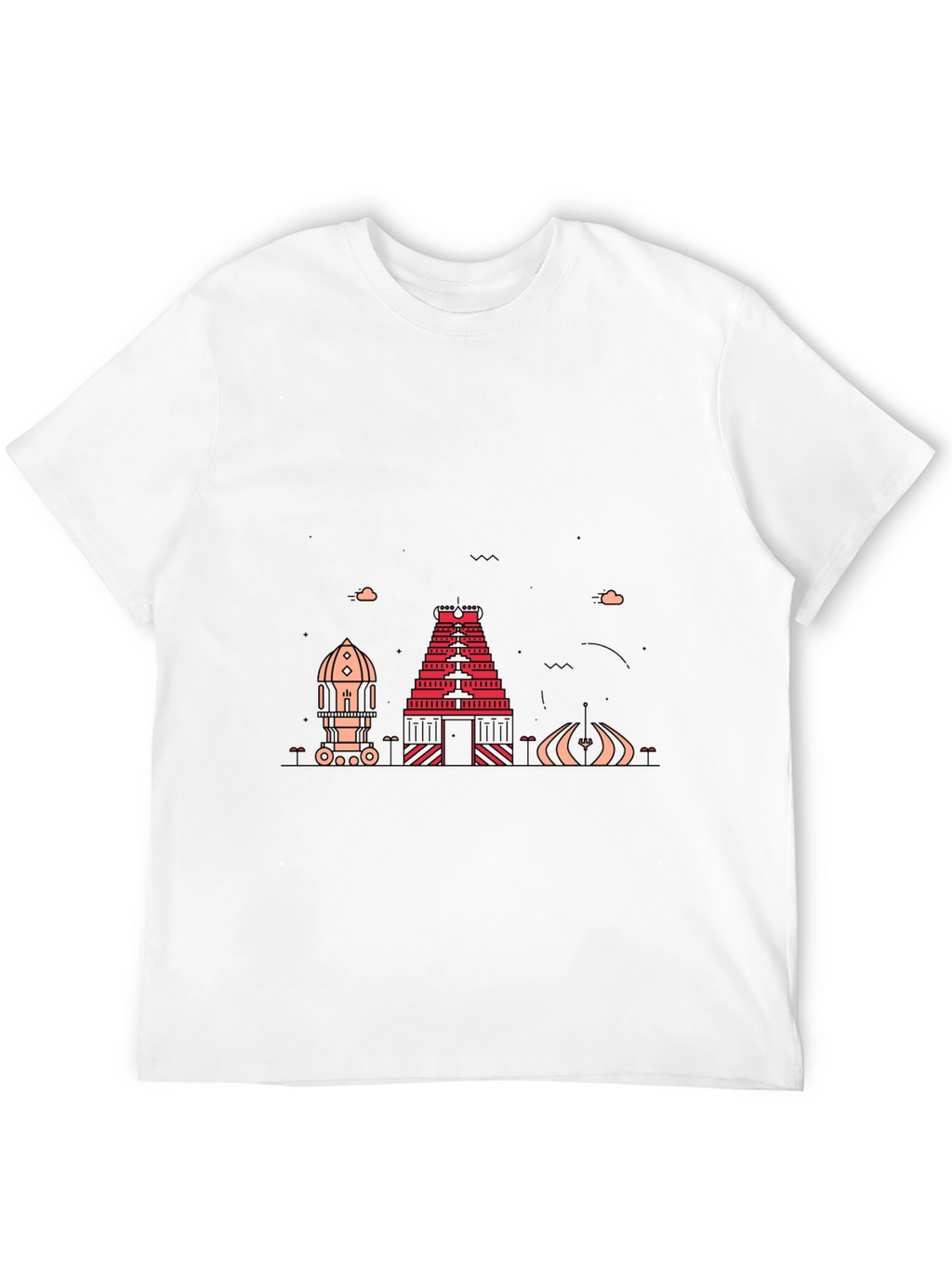 Modern Graphic Tee - Chennai Temple Design