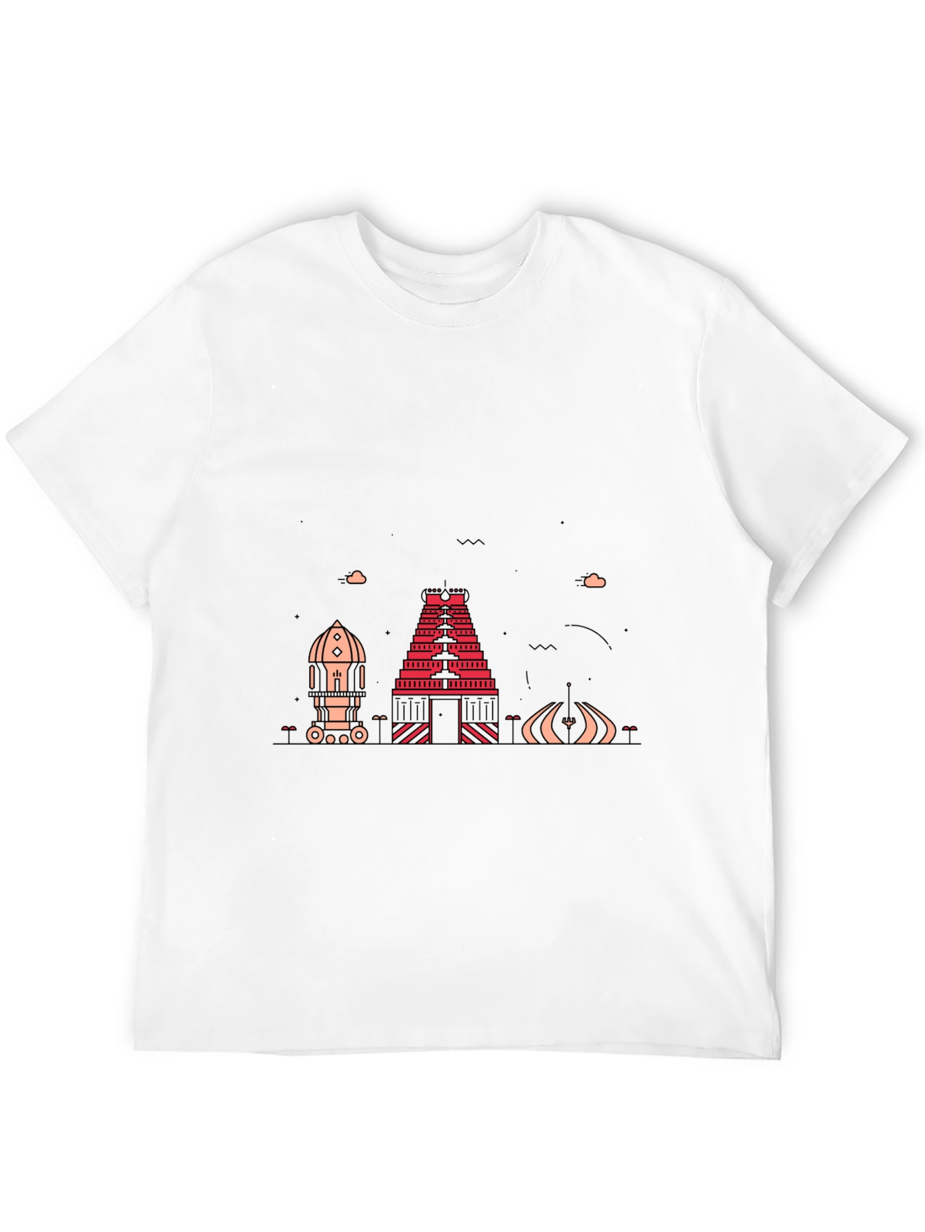 Modern Graphic Tee - Chennai Temple Design