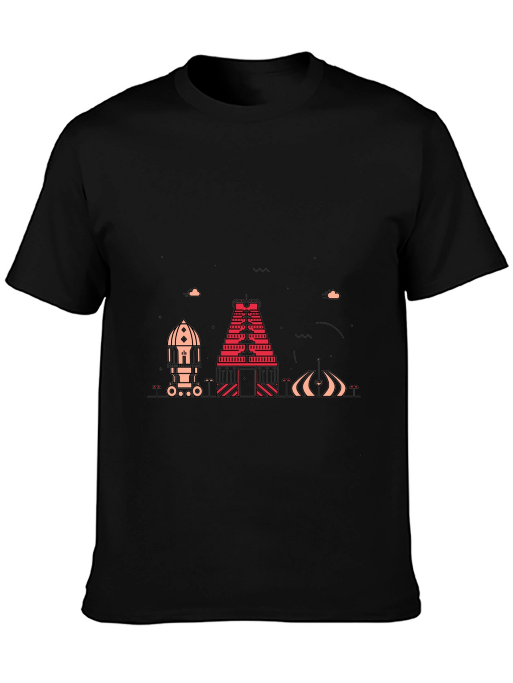 Modern Graphic Tee - Chennai Temple Design