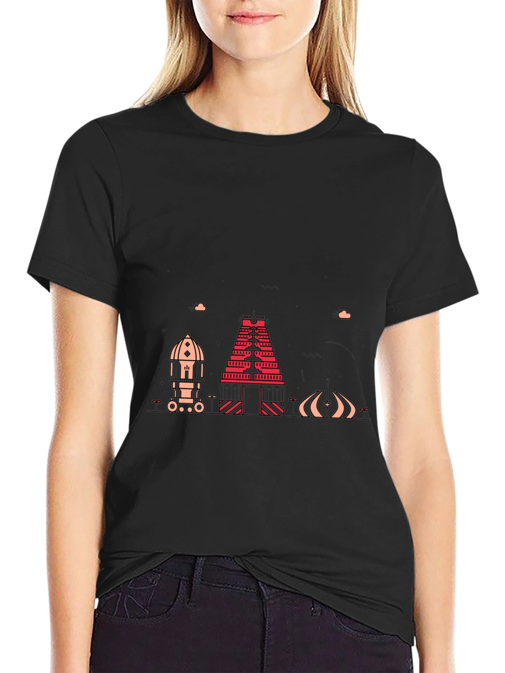 Modern Graphic Tee - Chennai Temple Design