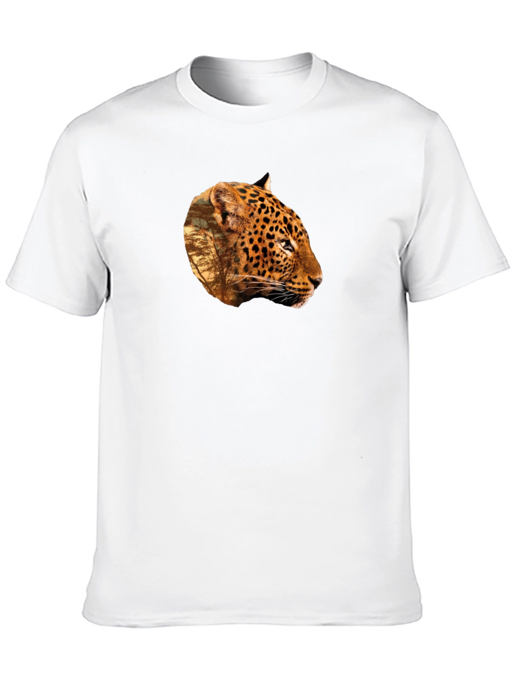 Leopard Print Graphic Tee - Black Unisex T-Shirt