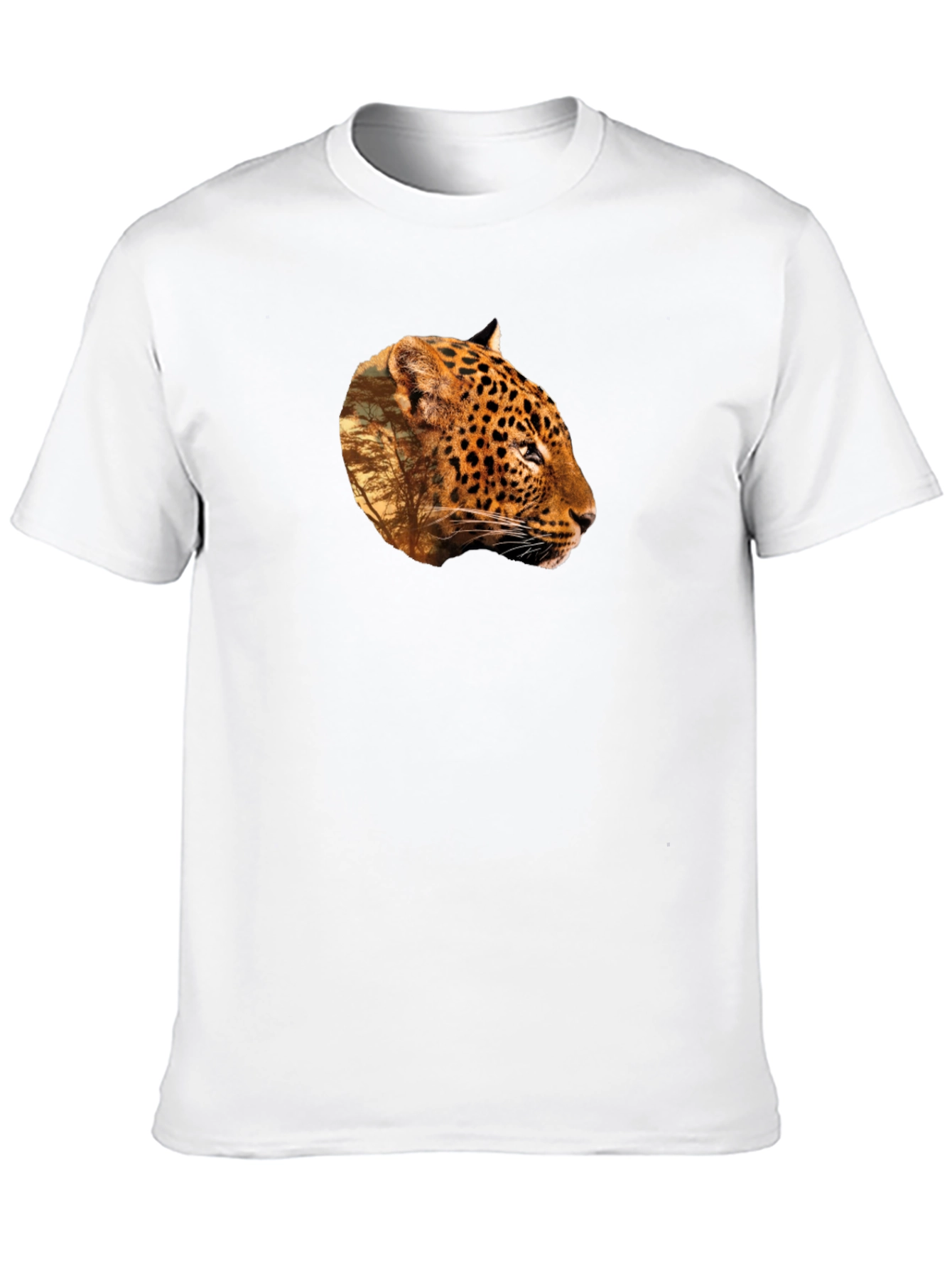 Leopard Print Graphic Tee - Black Unisex T-Shirt