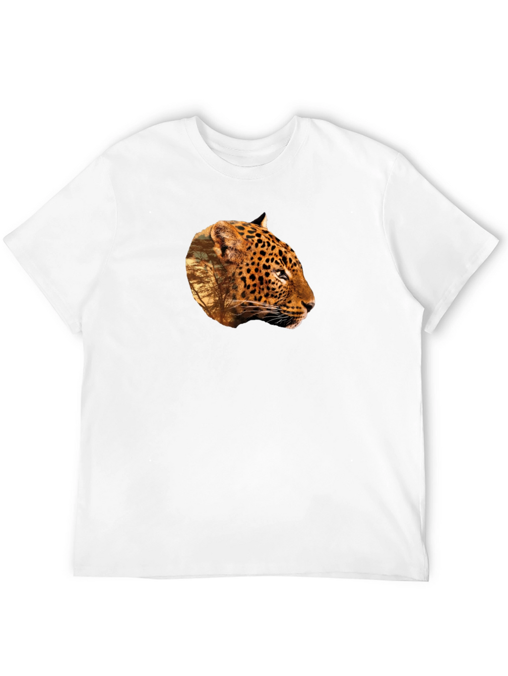 Leopard Print Graphic Tee - Black Unisex T-Shirt