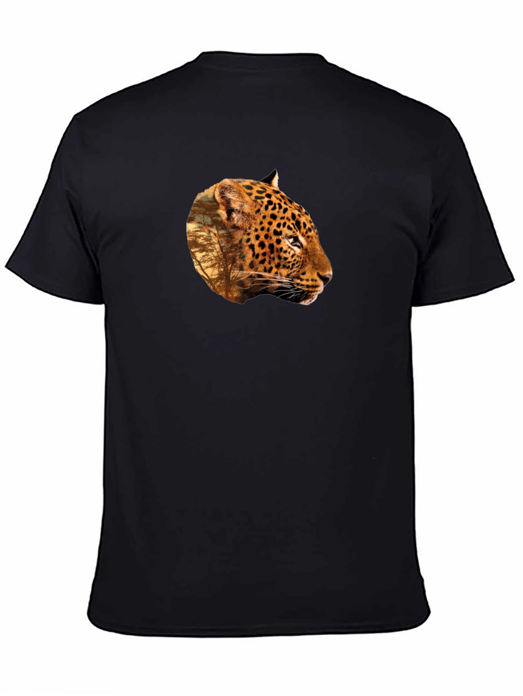 Leopard Print Graphic Tee - Black Unisex T-Shirt