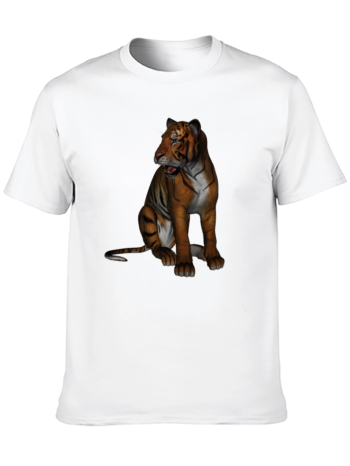 Tiger Graphic Print Crew Neck T-Shirt