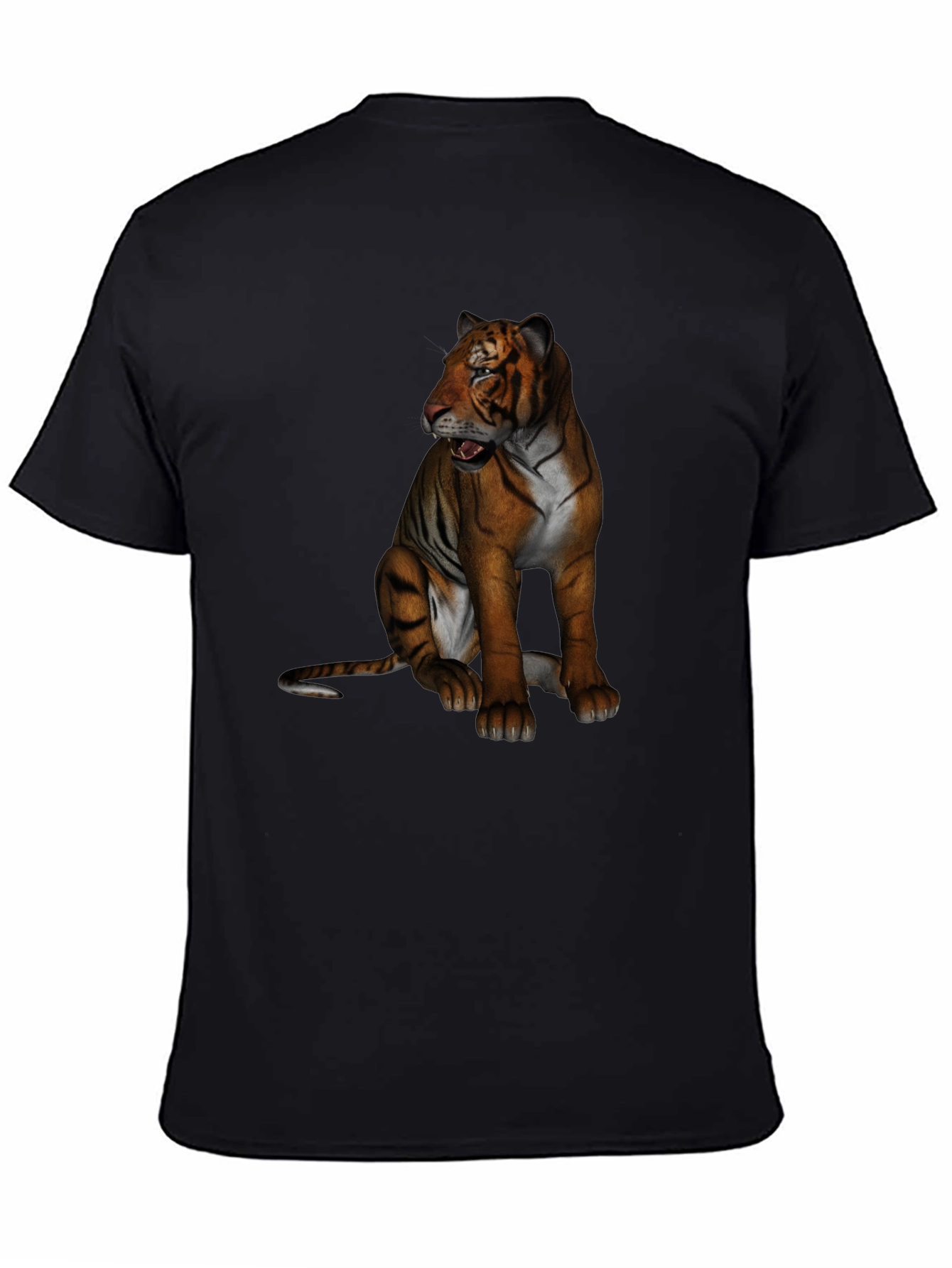 Tiger Graphic Print Crew Neck T-Shirt
