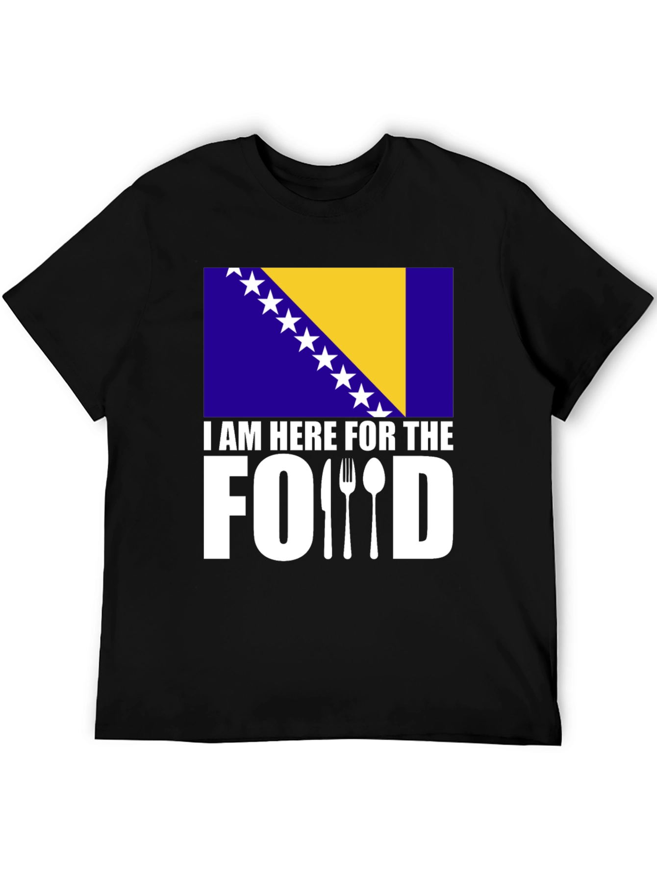 Im Here For The Food Bosnia Flag Graphic Tee