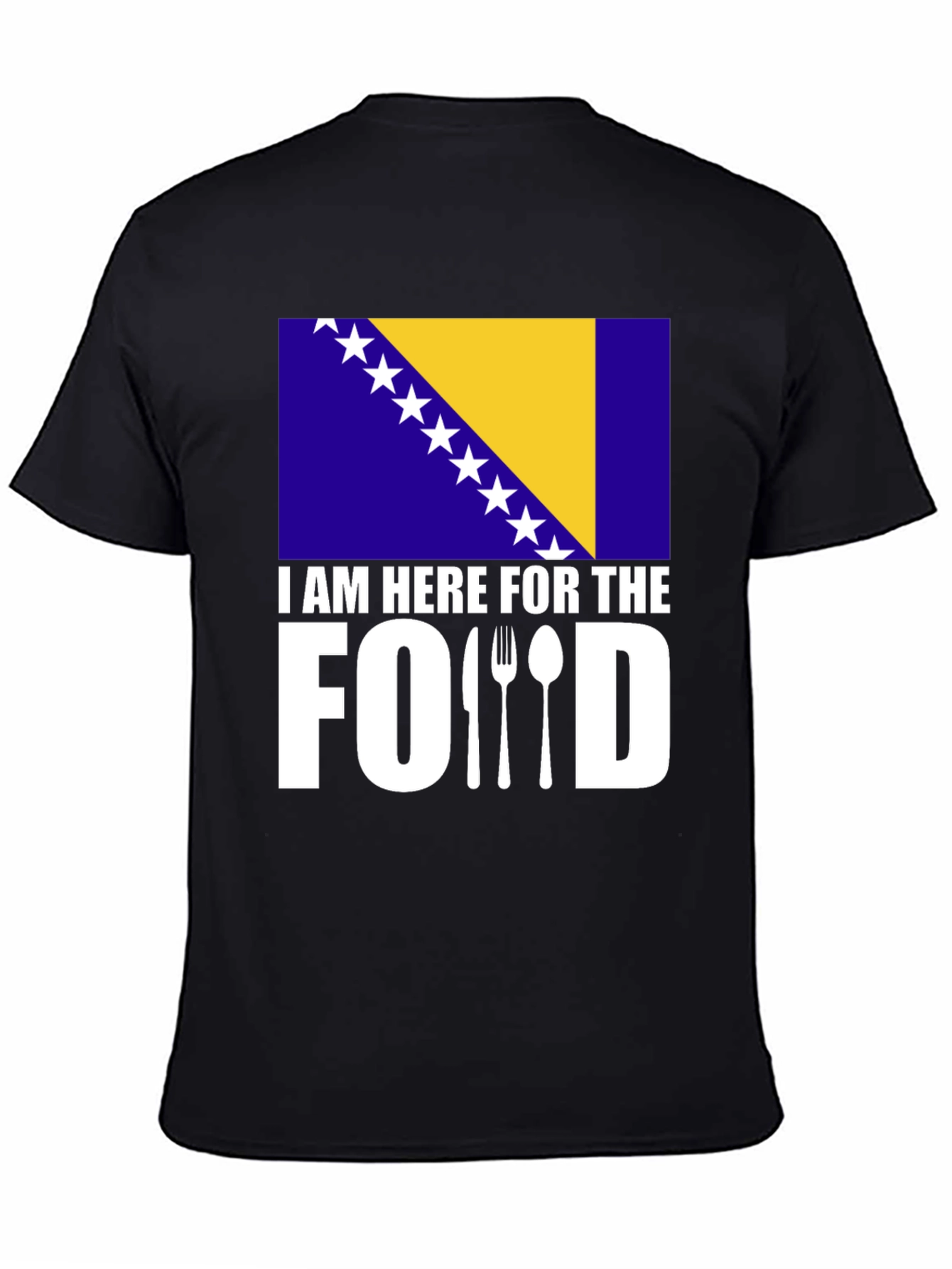 Im Here For The Food Bosnia Flag Graphic Tee