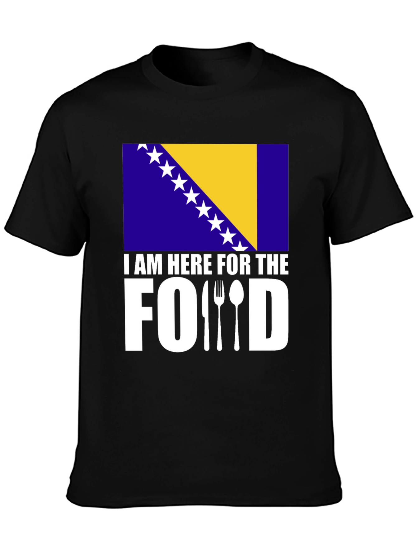 Im Here For The Food Bosnia Flag Graphic Tee