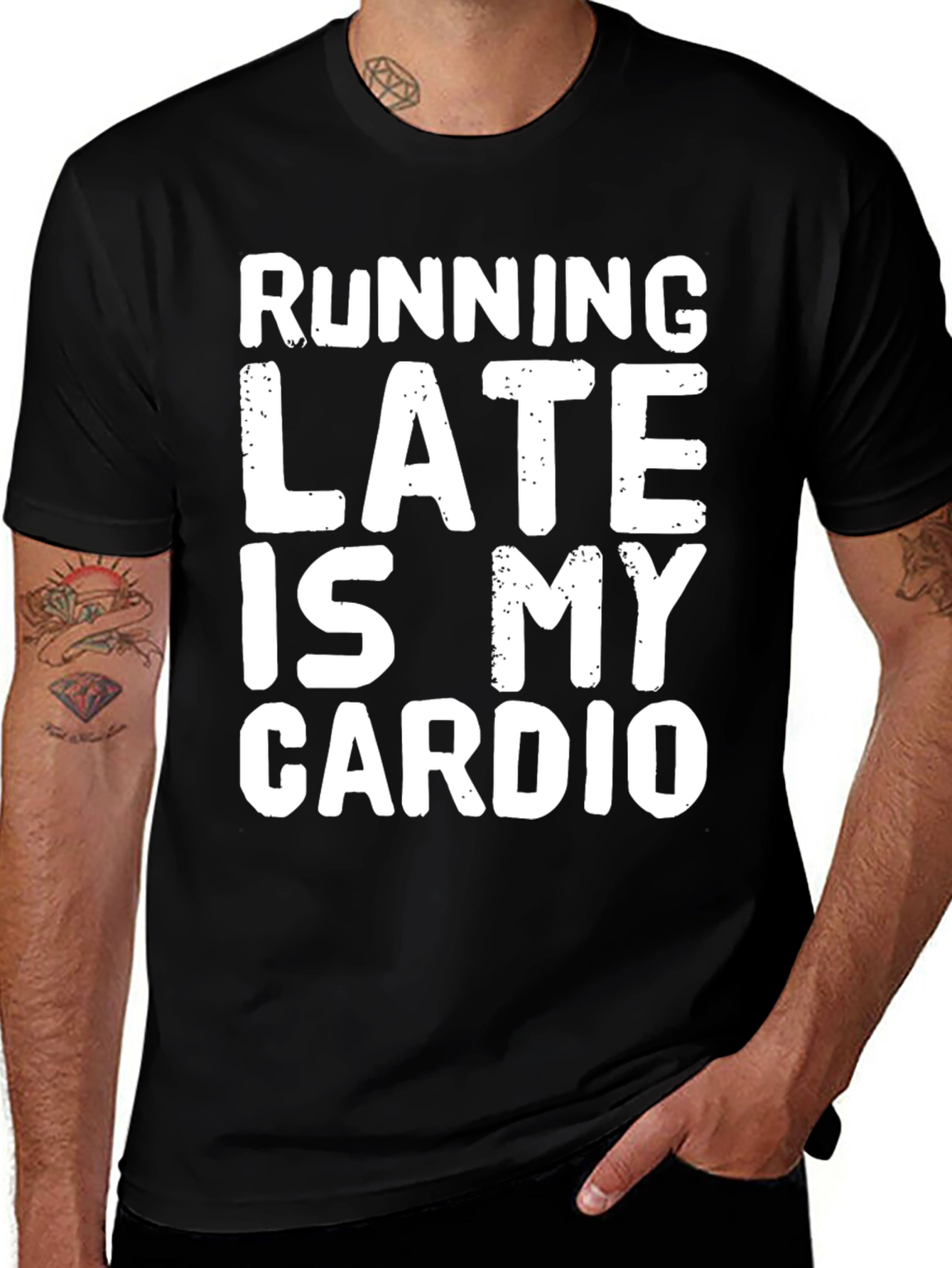 Funny Running Late Is My Cardio Graphic T-Shirt