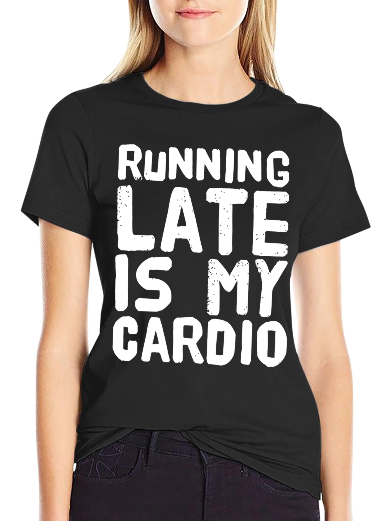 Funny Running Late Is My Cardio Graphic T-Shirt