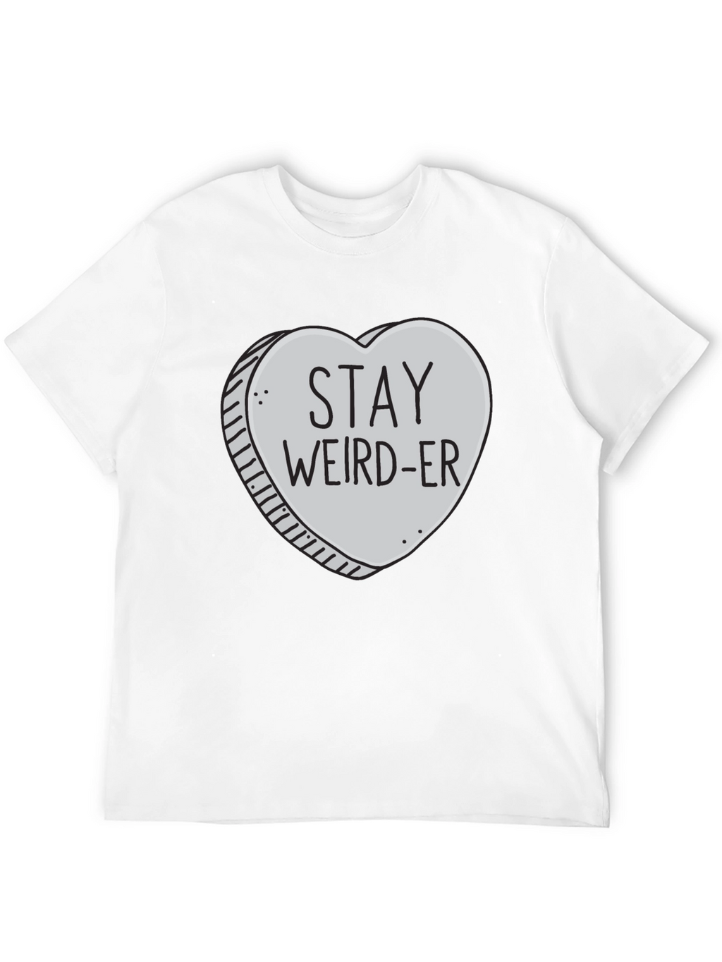 Stay Weird-er Heart Graphic Black T-Shirt