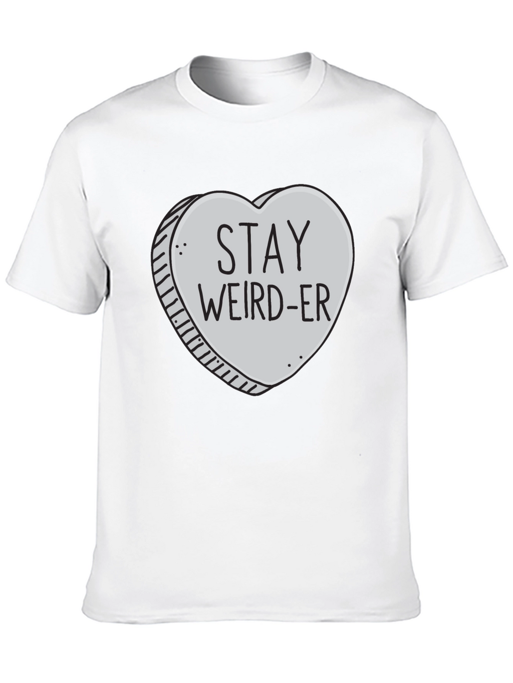 Stay Weird-er Heart Graphic Black T-Shirt