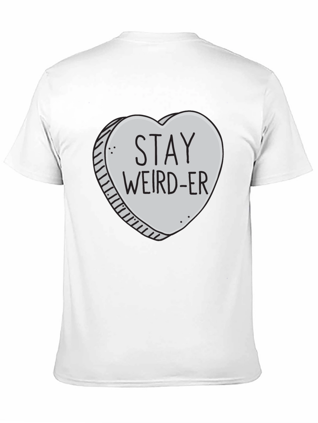 Stay Weird-er Heart Graphic Black T-Shirt