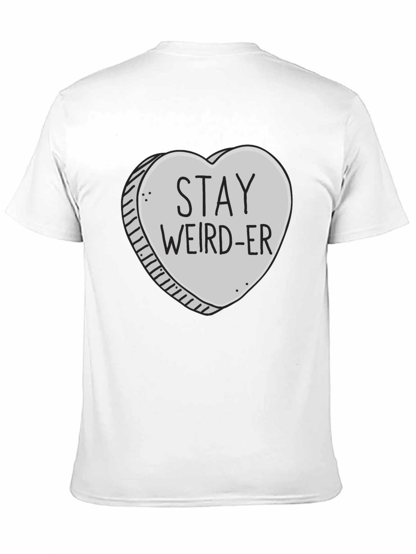 Stay Weird-er Heart Graphic Black T-Shirt