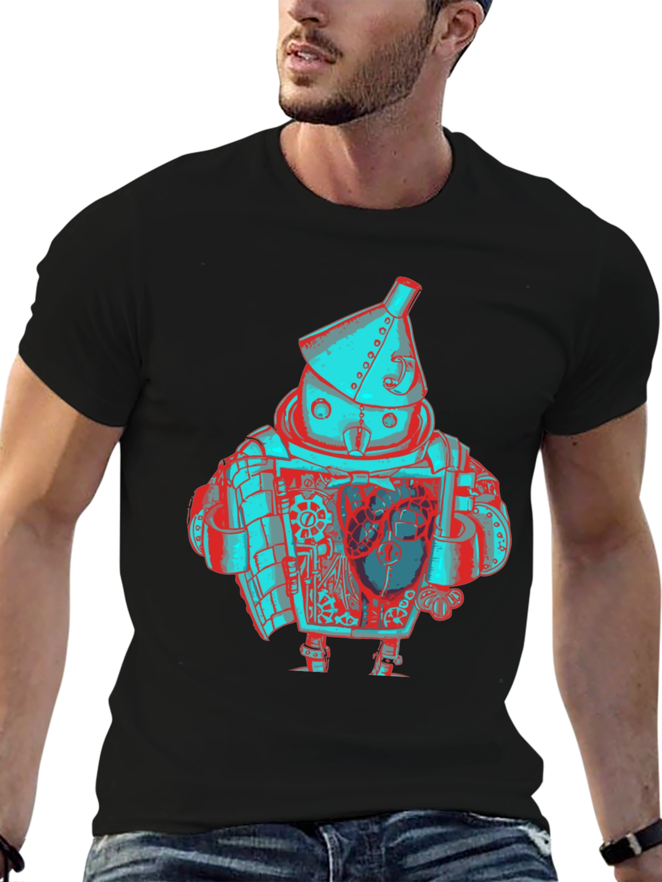 Heart Robot Graphic T-Shirt