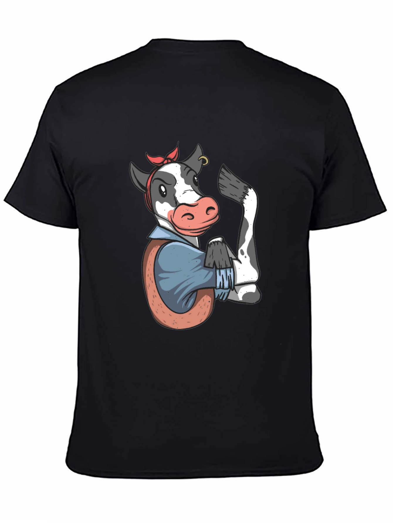 We Can Do It Cow T-Shirt - Black