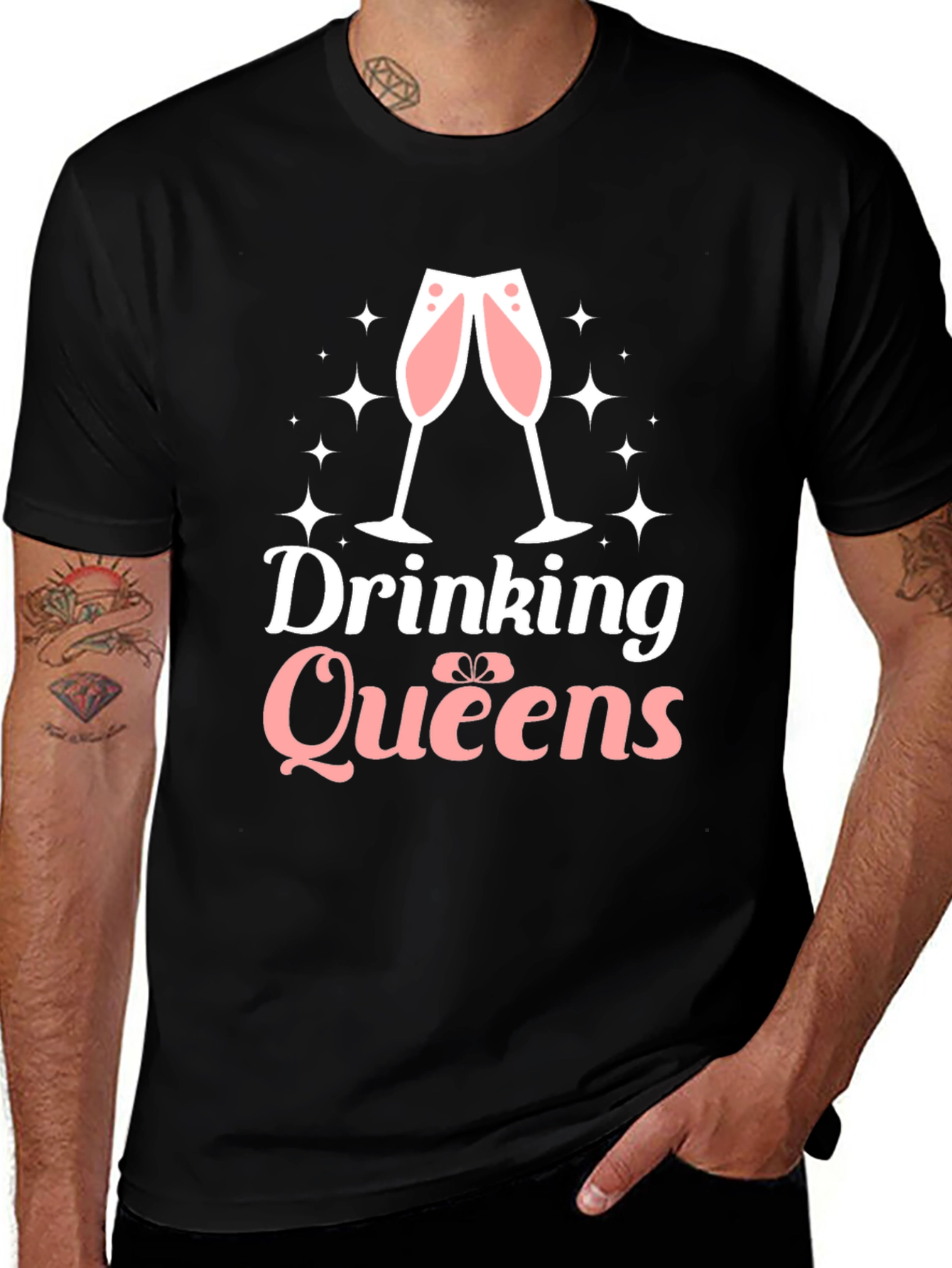 Drinking Queens Graphic Tee - Perfect for Celebrations!