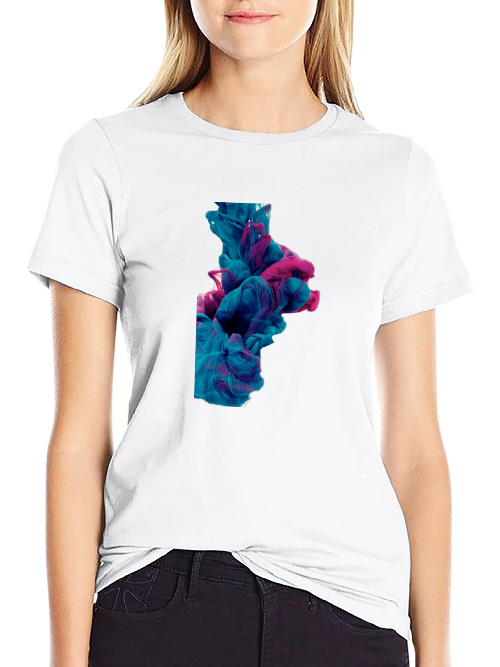 Abstract Ink Swirl Tee - Black Graphic T-Shirt