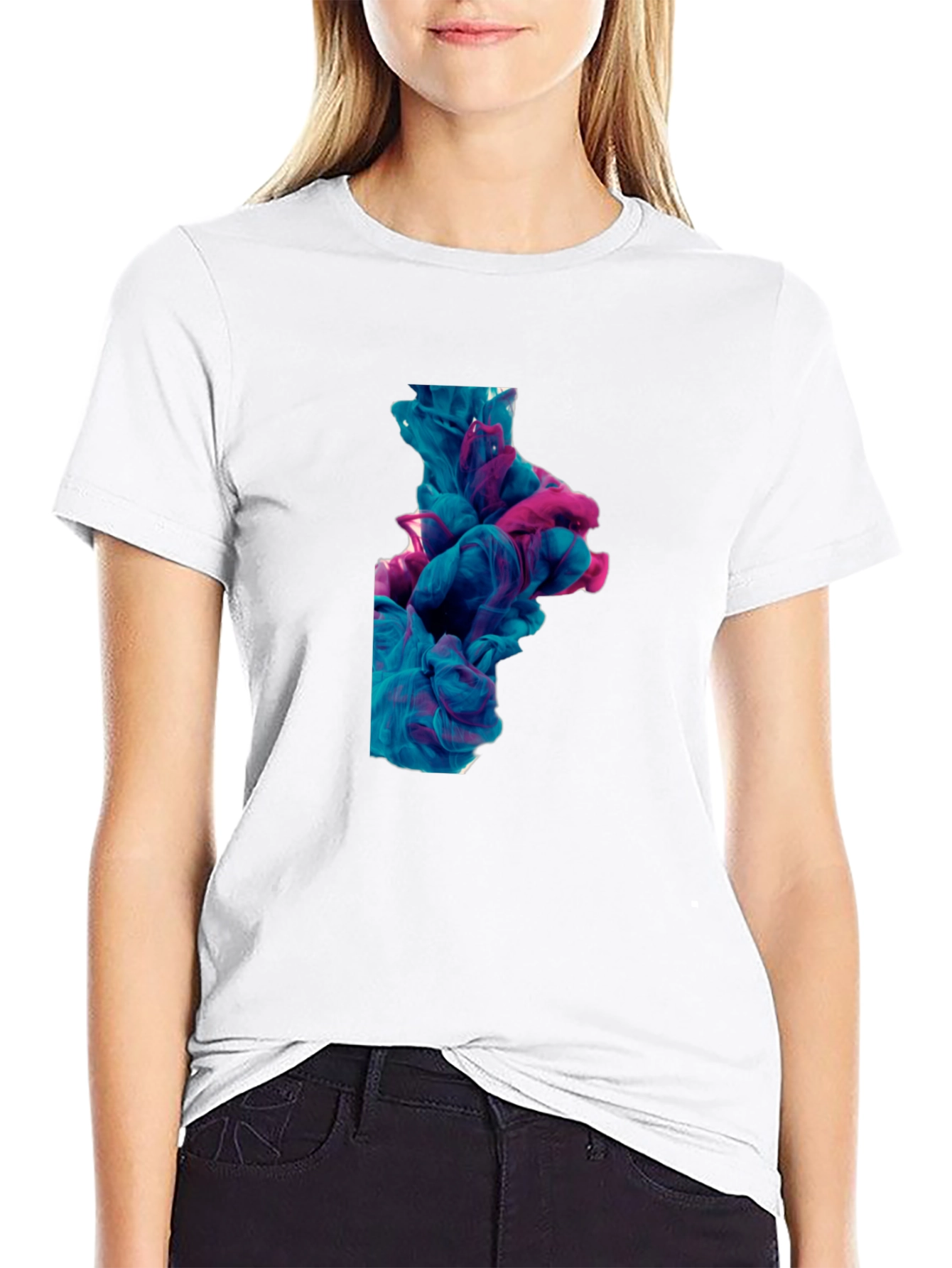 Abstract Ink Swirl Tee - Black Graphic T-Shirt