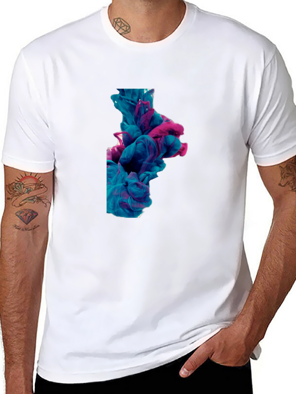 Abstract Ink Swirl Tee - Black Graphic T-Shirt