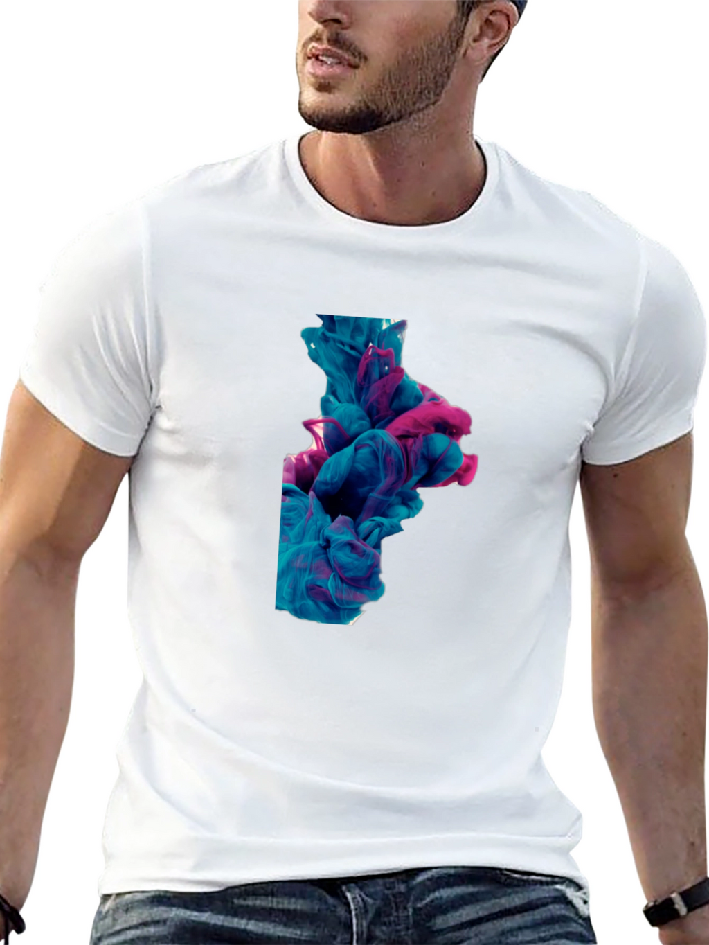 Abstract Ink Swirl Tee - Black Graphic T-Shirt