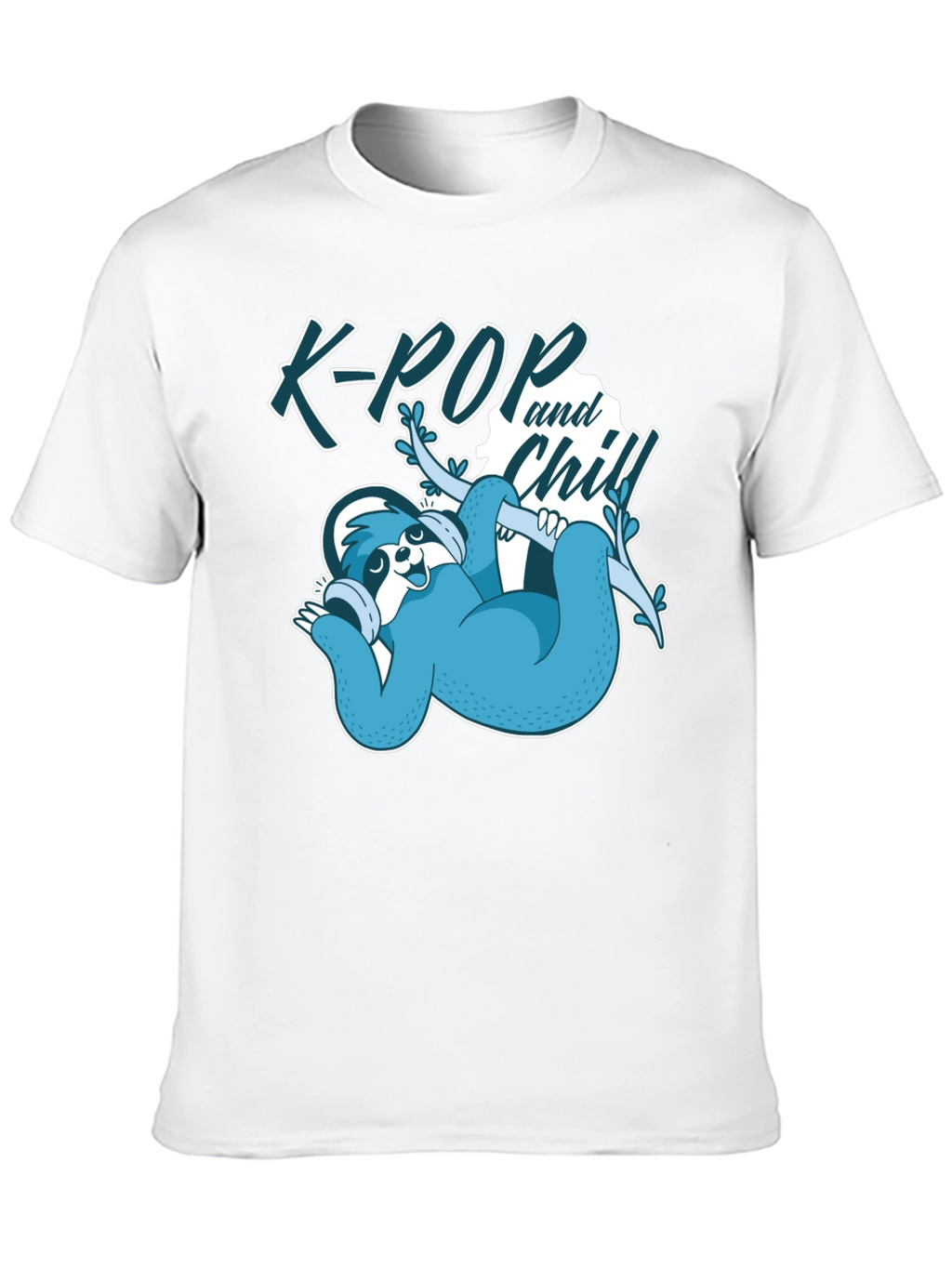 K-Pop and Chill Sloth Graphic Tee