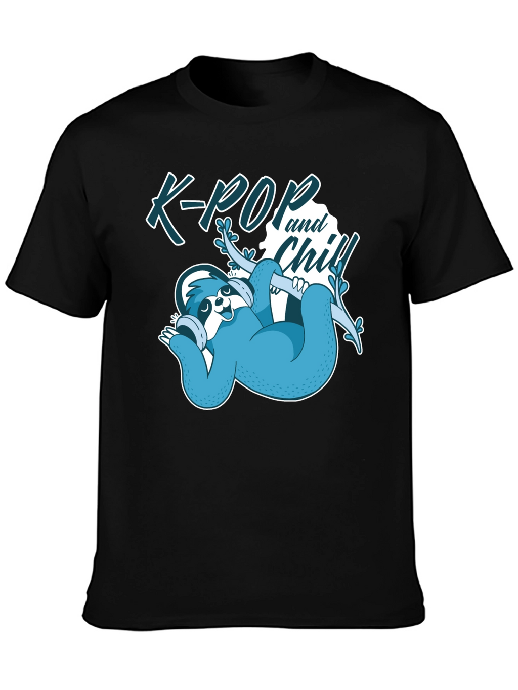 K-Pop and Chill Sloth Graphic Tee