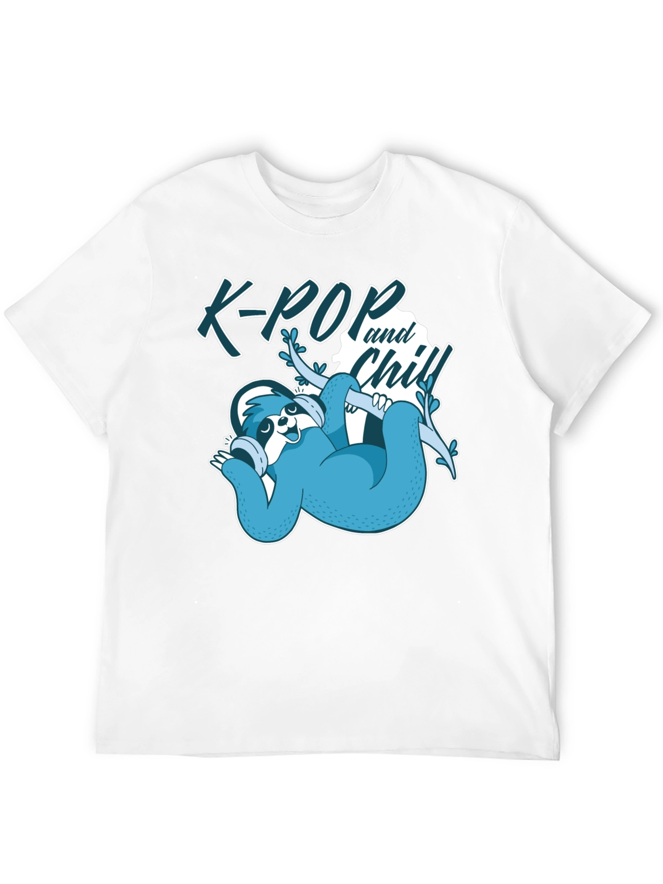 K-Pop and Chill Sloth Graphic Tee