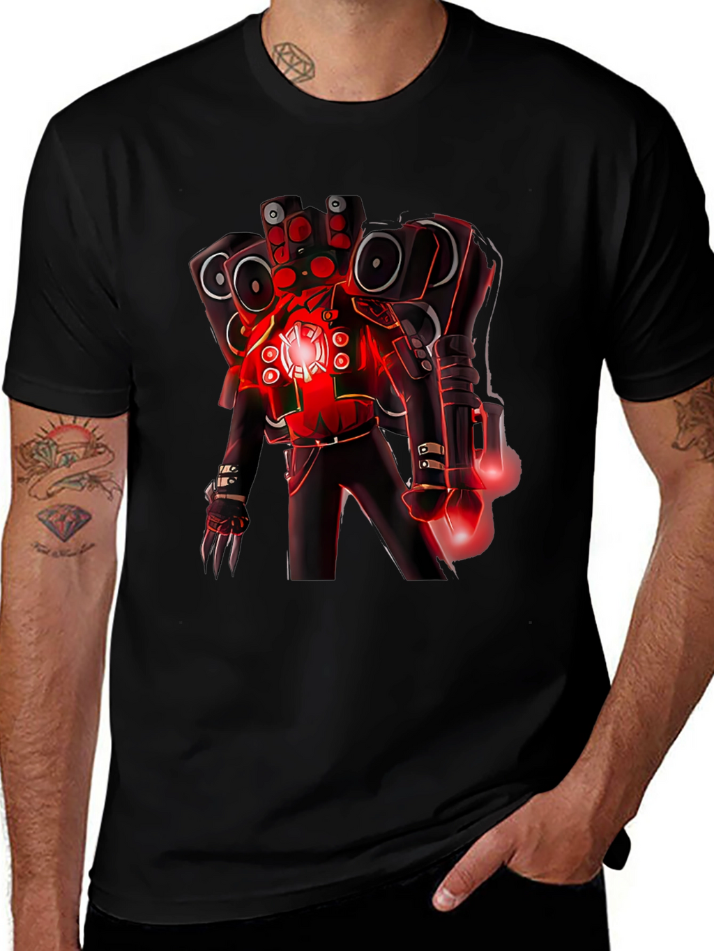Robot DJ Graphic T-Shirt - Black Cotton Tee