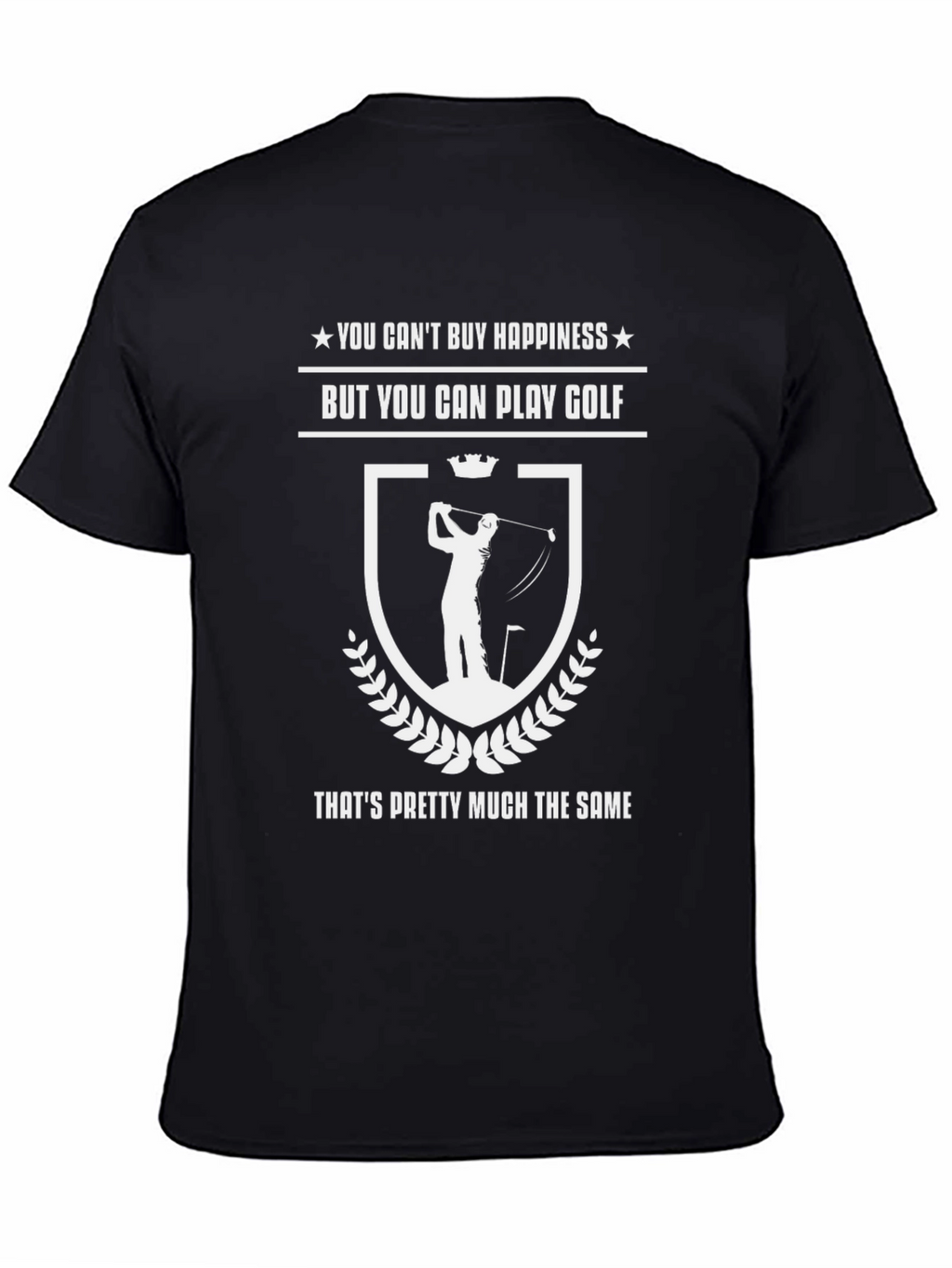 Golf Happiness Black T-Shirt