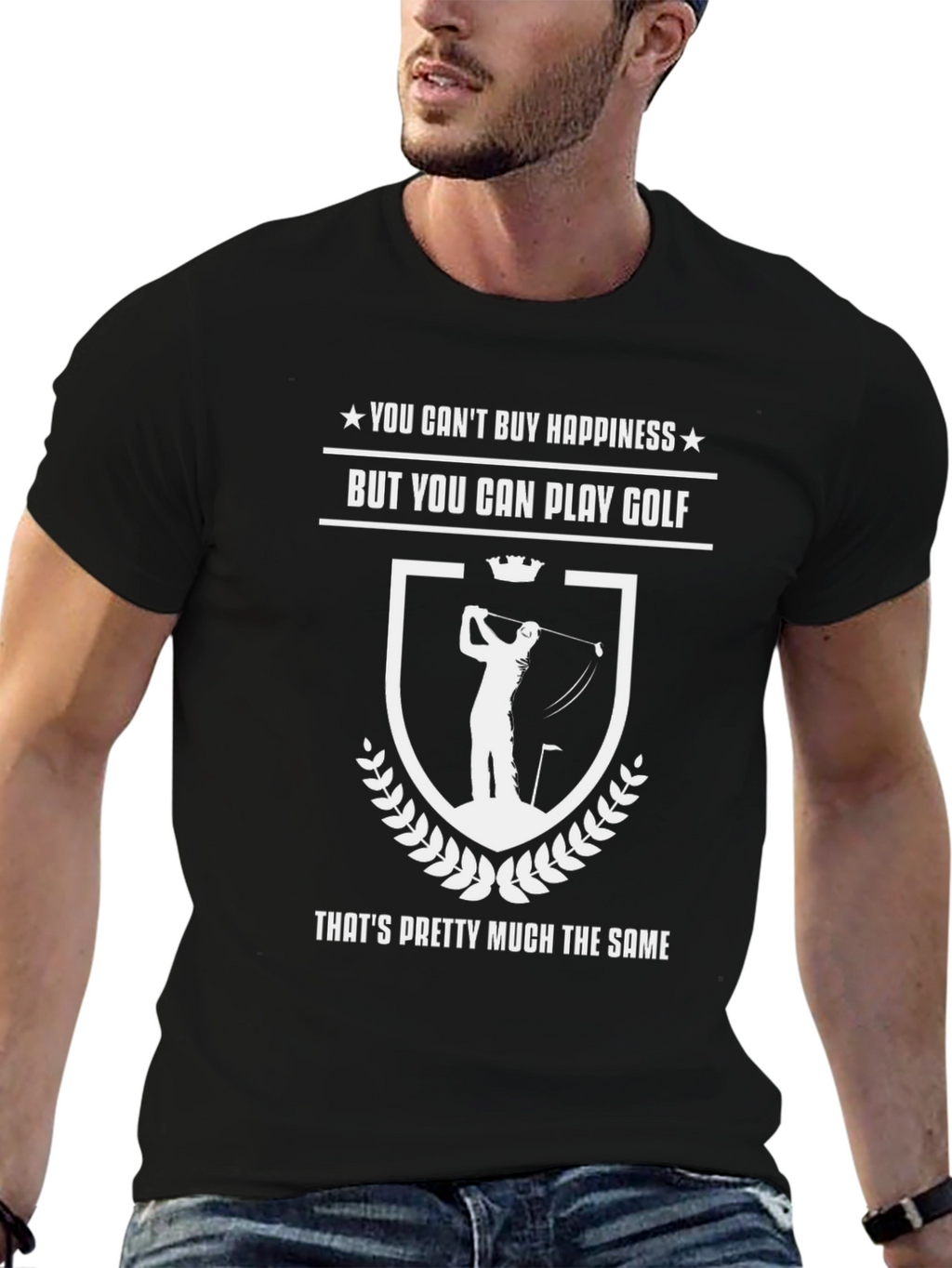 Golf Happiness Black T-Shirt