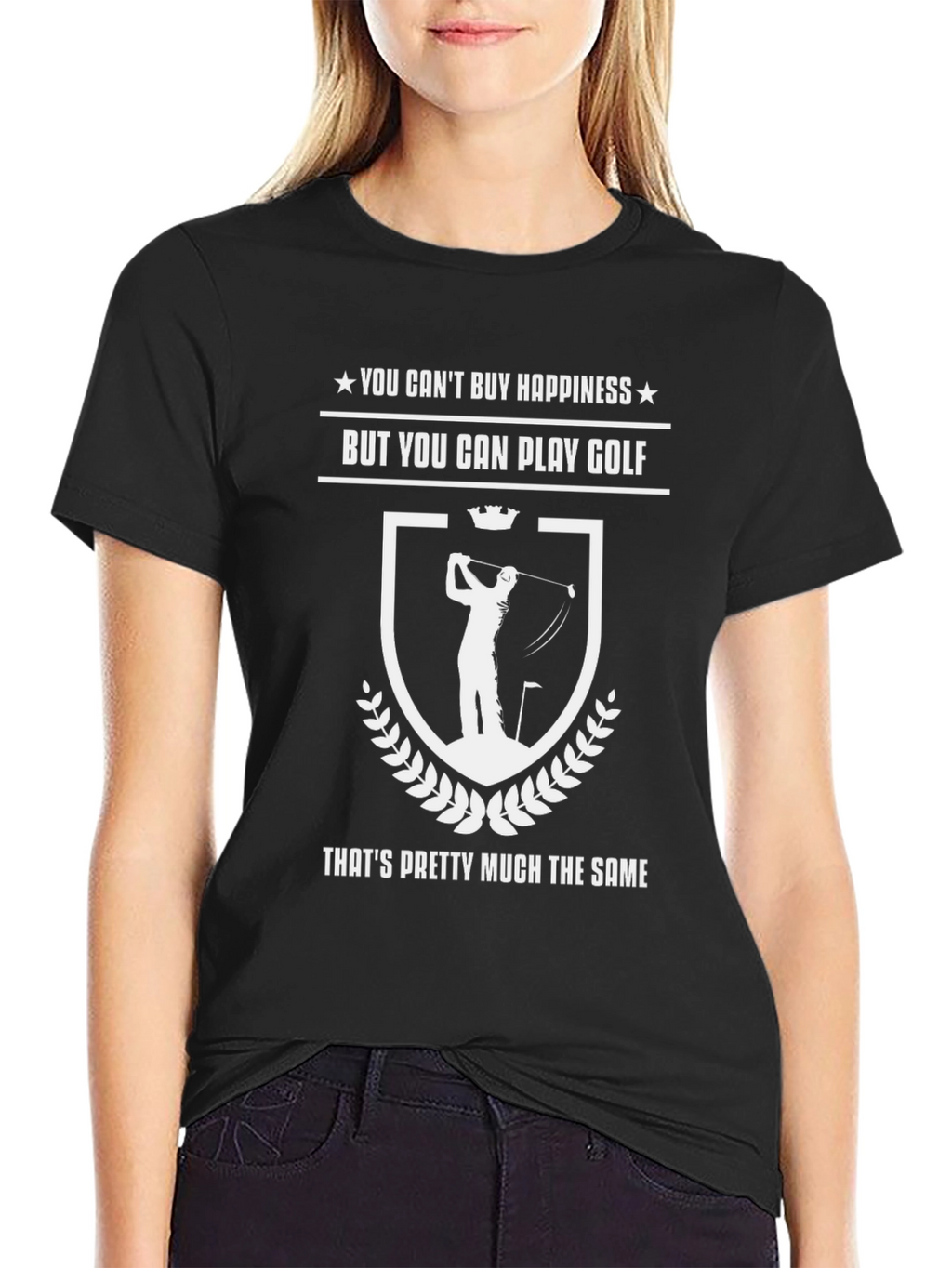 Golf Happiness Black T-Shirt